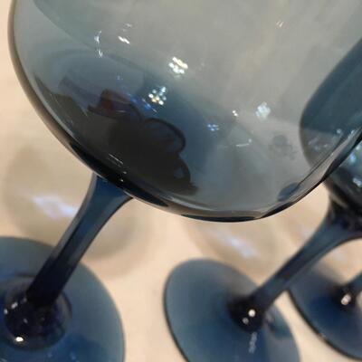 Vintage LENOX Cobalt Dark Blue Wine Goblets Set of 4 USA Drink ware