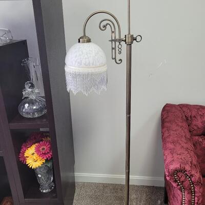Gold Wrougth-Iron White Fringes Lamp