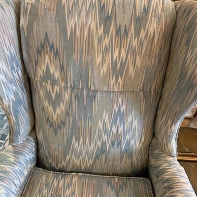 Wing Back Chair and Matching Stool