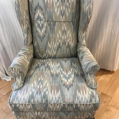 Wing Back Chair and Matching Stool