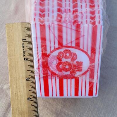 Lot 132: Large Stack of New Plastic POP CORN Serving Containers