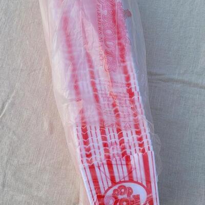 Lot 132: Large Stack of New Plastic POP CORN Serving Containers