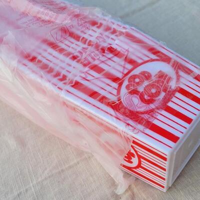 Lot 132: Large Stack of New Plastic POP CORN Serving Containers