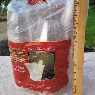 Lot 133: Plastic Cups and Straws Assortment 