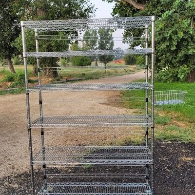 Lot 135: Stainless Metal Storage Shelf 6-Tier