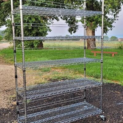 Lot 135: Stainless Metal Storage Shelf 6-Tier