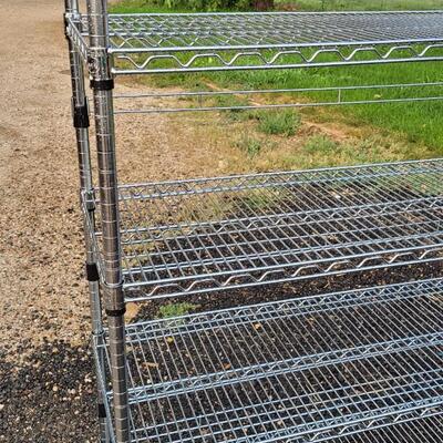 Lot 135: Stainless Metal Storage Shelf 6-Tier