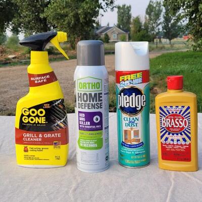 Lot 137: 90% or More Cleaning Lot (GOO GONE, ORTHO, PLEDGE, BRASSO)