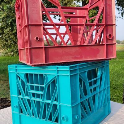 Lot 142: (2) Vintage Plastic Storage Ceates