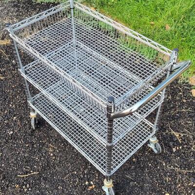 Lot 149: Stainless Metal Rolling Organizer Cart
