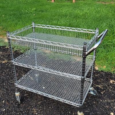 Lot 149: Stainless Metal Rolling Organizer Cart
