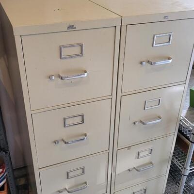 Lot 160: (2) Vintage Metal Filing Cabinets 
