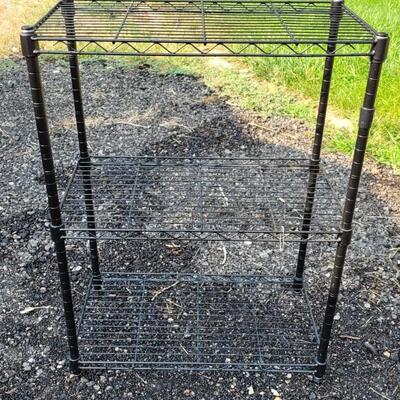 Lot 170: Metal Black Storage Shelf 3-Tier