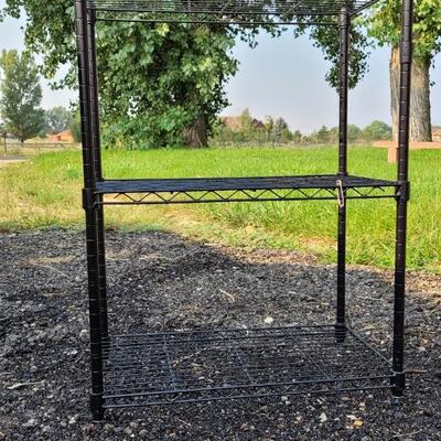 Lot 170: Metal Black Storage Shelf 3-Tier