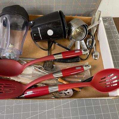 #305 Tray of Utensils Kitchen Items 