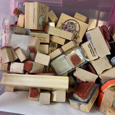 #322 Tub of Rubber Crafting Stamps 
