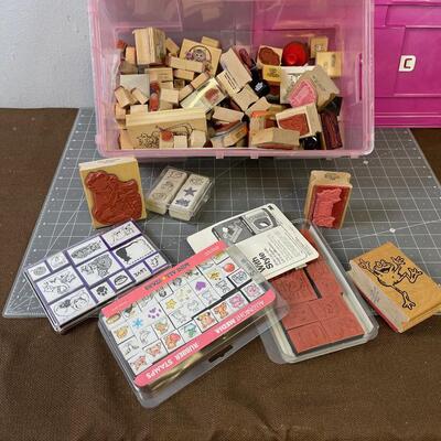 #322 Tub of Rubber Crafting Stamps 