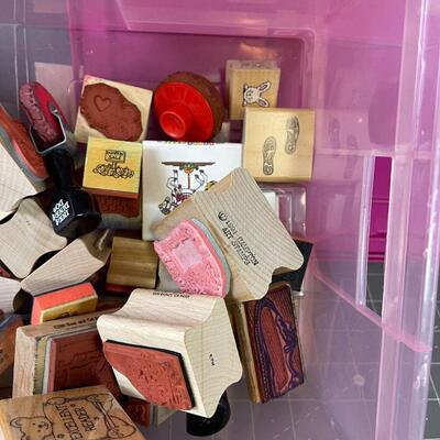 #322 Tub of Rubber Crafting Stamps 