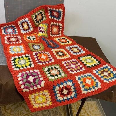 #323 Crocheted Afghan Rust colors 