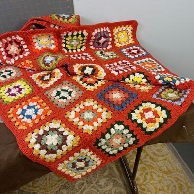 #323 Crocheted Afghan Rust colors 