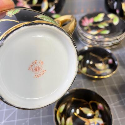 #361 Tea Set Beautiful Black Tea Set, Made in Japan 