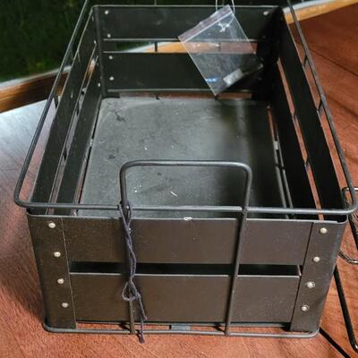 Lot 173: Black Wire Basket, Crate and Magazine Stand