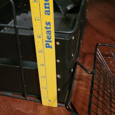 Lot 173: Black Wire Basket, Crate and Magazine Stand