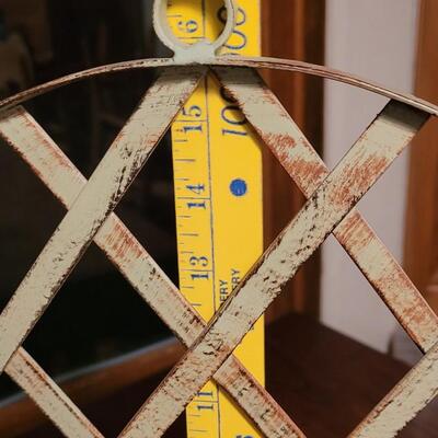 Lot 174: Mint Green & Rust Hanging or Counter top Metal Basket