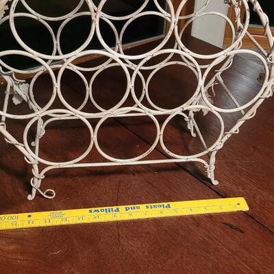 Lot 175: White Metal Wine Rack