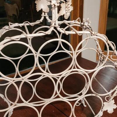 Lot 175: White Metal Wine Rack