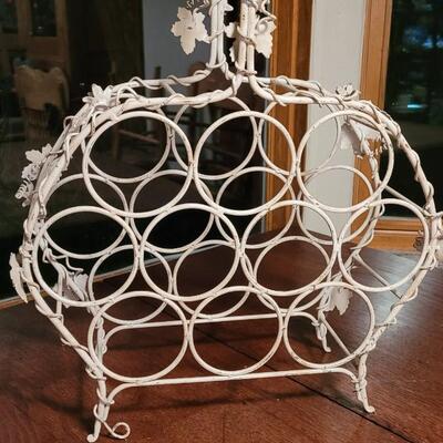 Lot 175: White Metal Wine Rack