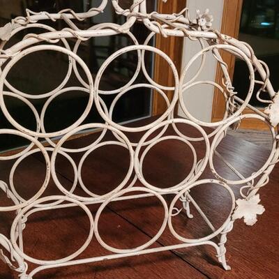 Lot 175: White Metal Wine Rack