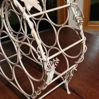Lot 175: White Metal Wine Rack