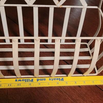 Lot 176: White Metal Hanging or Countet Top Basket