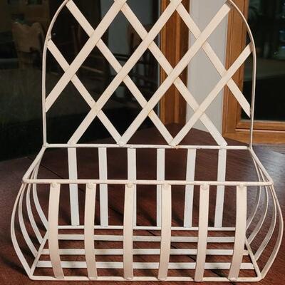 Lot 176: White Metal Hanging or Countet Top Basket