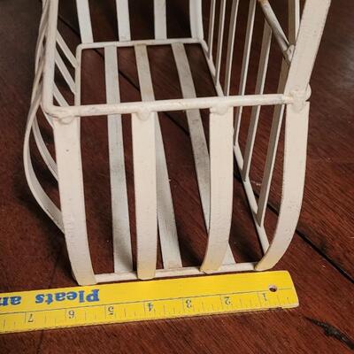Lot 176: White Metal Hanging or Countet Top Basket