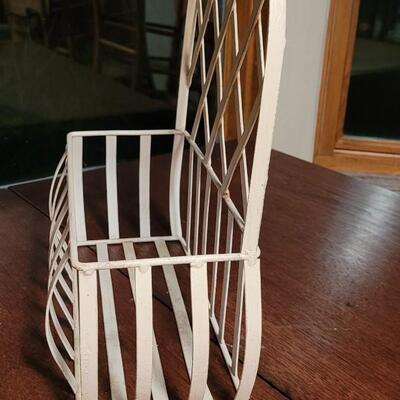 Lot 176: White Metal Hanging or Countet Top Basket