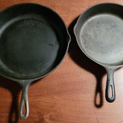 Lot 177: (2) Cast Iron Skillets - Lodge & 10.5"