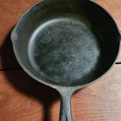 Lot 181: (2) Cast Iron Skillets - Both made in the USA - one marked #8 