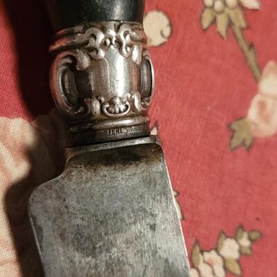 Lot 189: Horn & Sterling Carving Knife