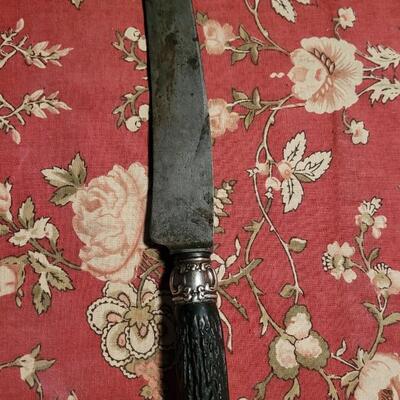 Lot 189: Horn & Sterling Carving Knife