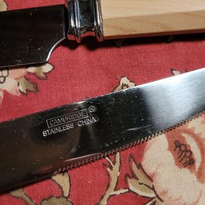 Lot 191: Cambridge Wood Handle Flatware Aet
