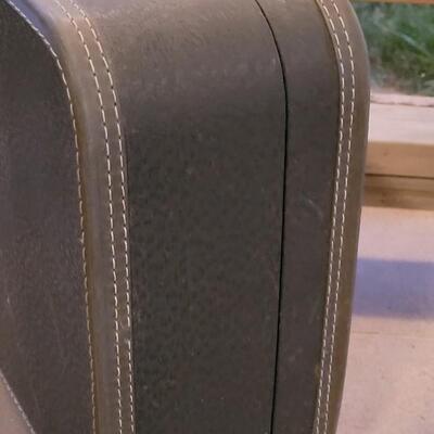 Lot 195: Vintage Blue Gray Suitcase 