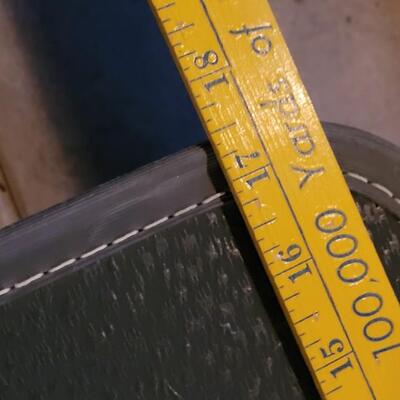 Lot 195: Vintage Blue Gray Suitcase 