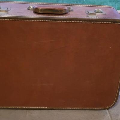 Lot 196: Vintage J.C. Higgins Luggage & Unmarked Smaller Luggage - Both have keys