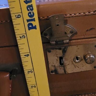 Lot 196: Vintage J.C. Higgins Luggage & Unmarked Smaller Luggage - Both have keys