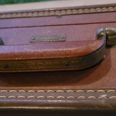 Lot 196: Vintage J.C. Higgins Luggage & Unmarked Smaller Luggage - Both have keys