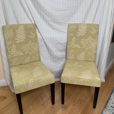 Pair of Light Green Upholstered Side Chairs