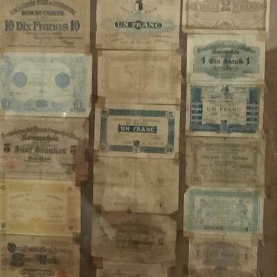 C - 134. Antique Framed Foreign Currency 