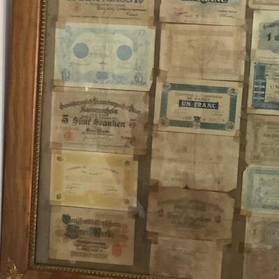 C - 134. Antique Framed Foreign Currency 